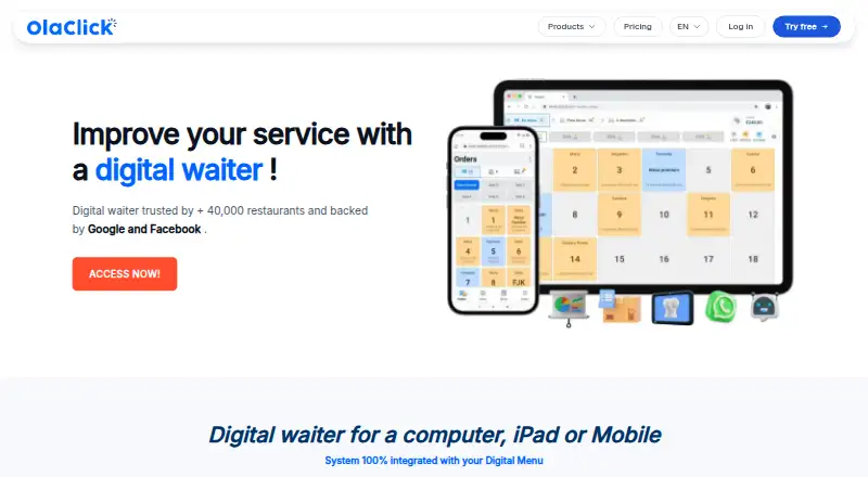 The OlaClick homepage