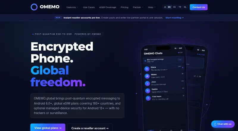 The OMEMO Chat homepage