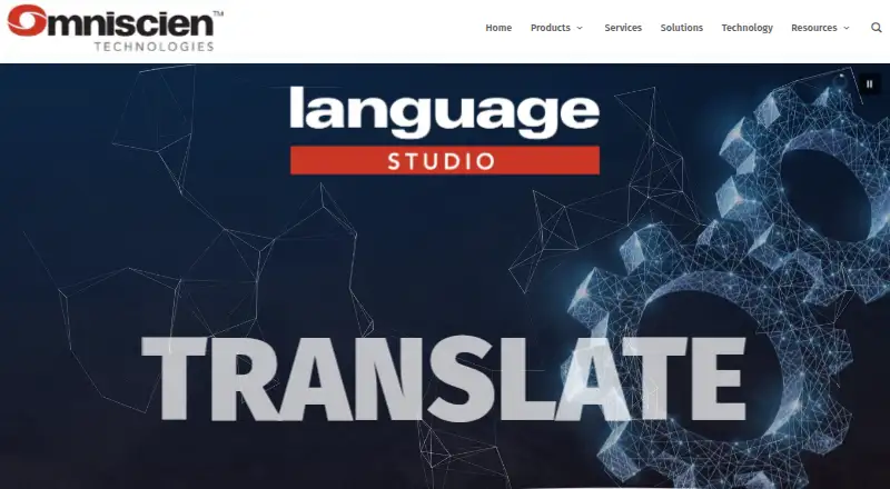 The Omniscien Language Studio homepage