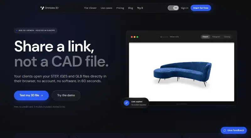 The OmniView 3D homepage