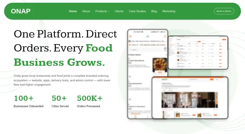 The OnAp homepage