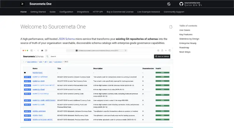 The Sourcemeta One homepage
