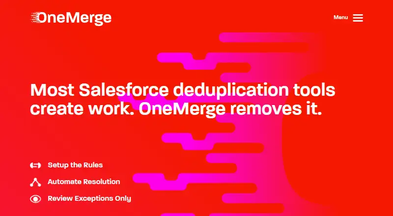 The OneMerge homepage