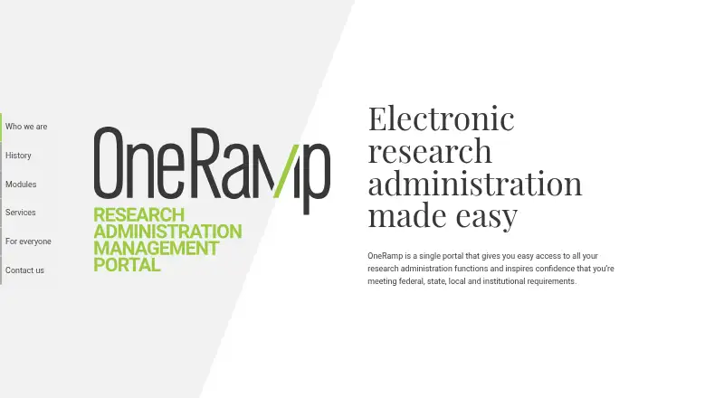 The OneRamp ERA Suite homepage