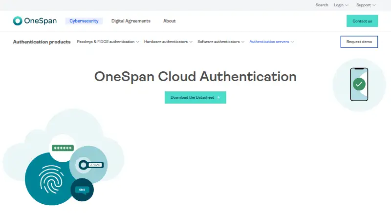 The OneSpan Cloud Authentication homepage