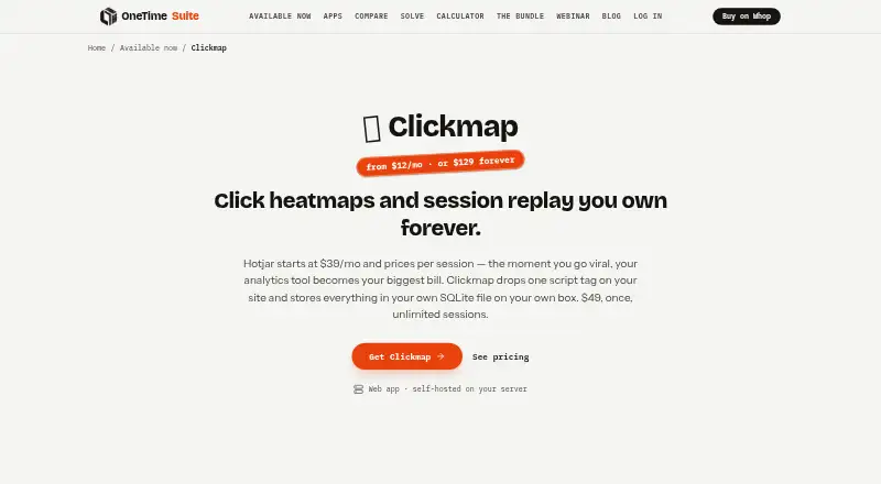 The Clickmap homepage