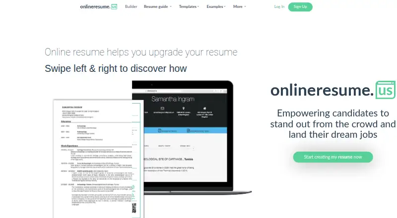 The OnlineResume.us homepage