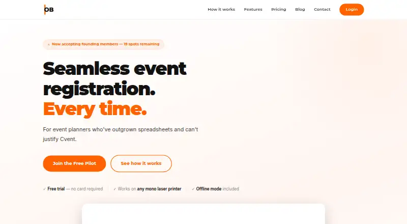 The Onsite Badge homepage