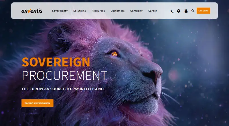 The Onventis homepage
