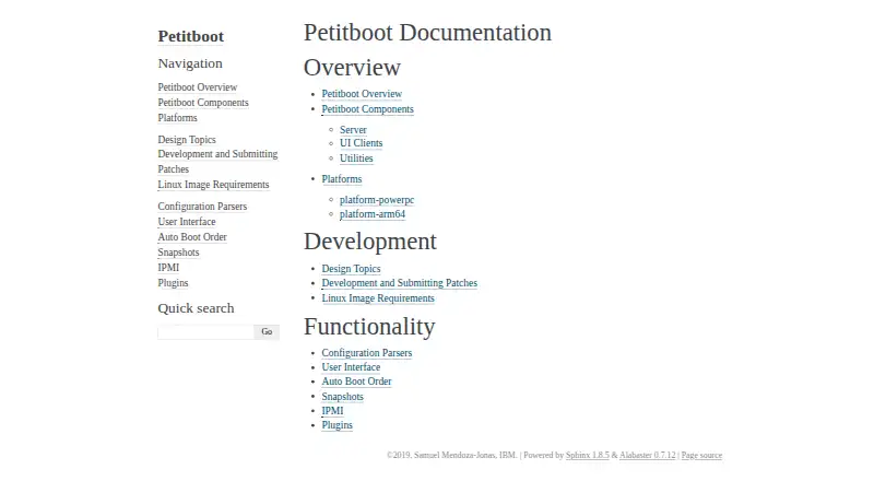 The Petitboot homepage