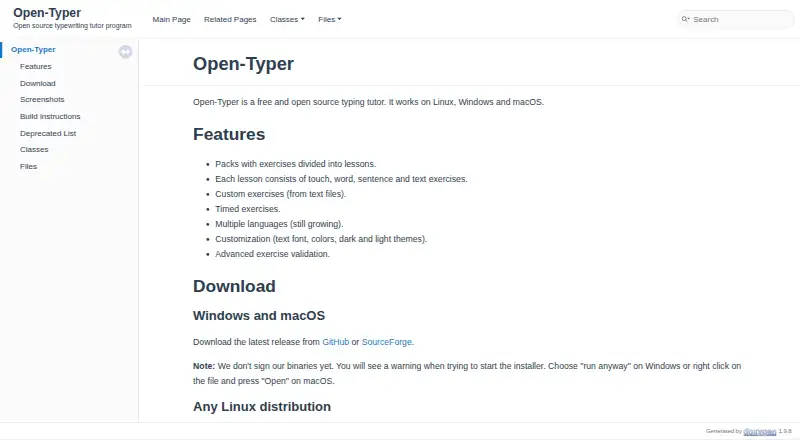 The Open-Typer homepage