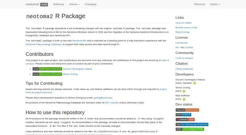The neotoma2 homepage