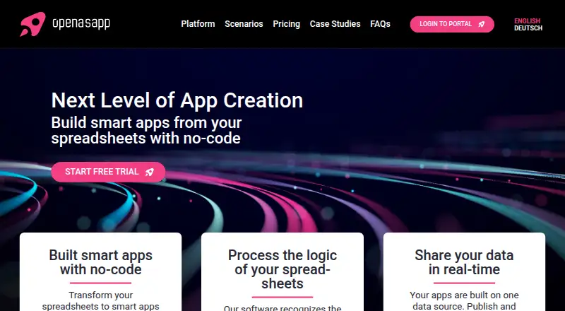 The Open as App homepage