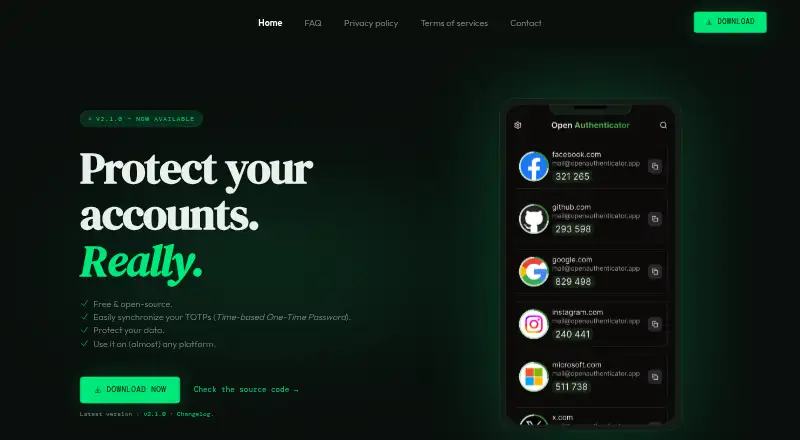 The Open Authenticator homepage