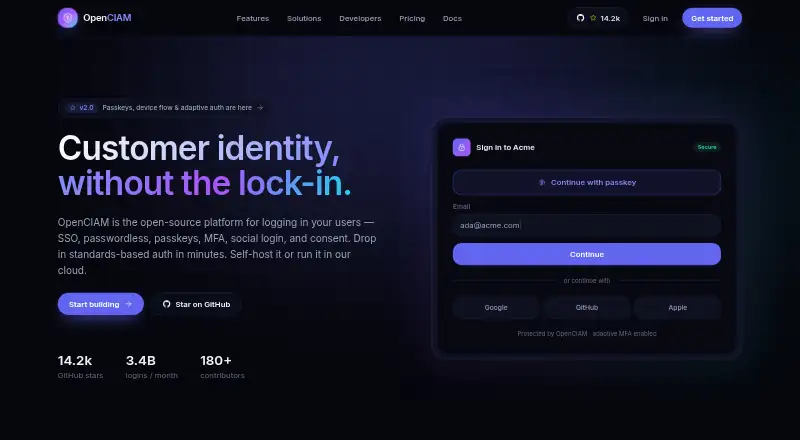 The OpenCIAM homepage