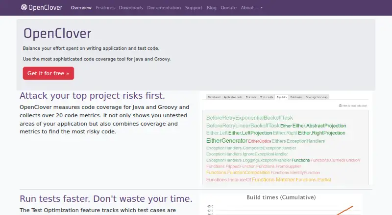 The OpenClover homepage