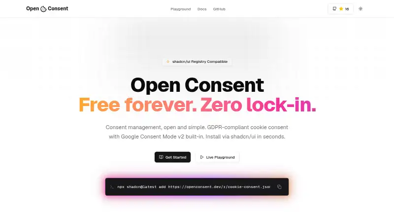 The Open Consent homepage