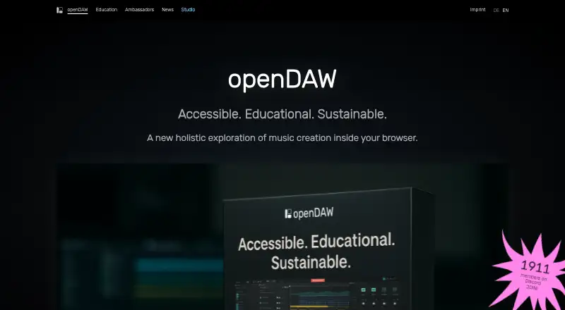 The openDAW homepage