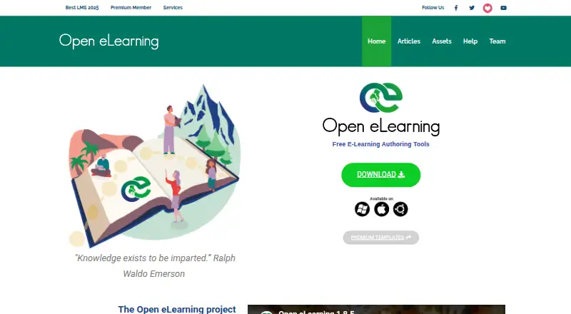 The Open eLearning homepage