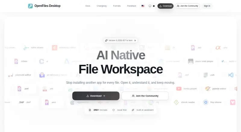 The OpenFiles homepage