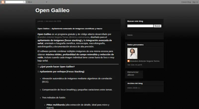 The Open Galileo homepage