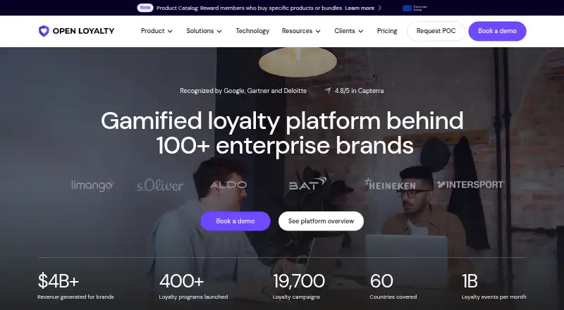 The Open Loyalty homepage