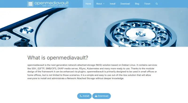 The openmediavault homepage
