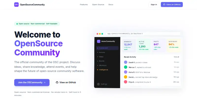The OpenSourceCommunity homepage