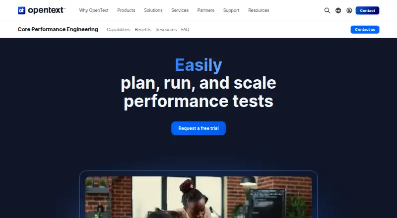 The OpenText Core Performance Engineering homepage
