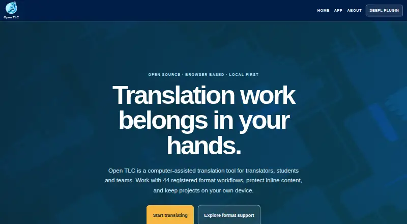 The Open TLC homepage