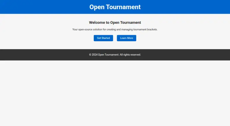 The Open Tournament homepage
