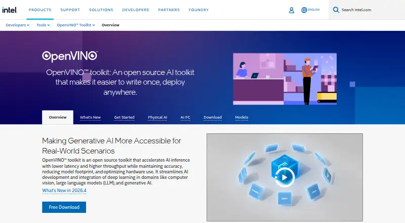 The OpenVINO homepage