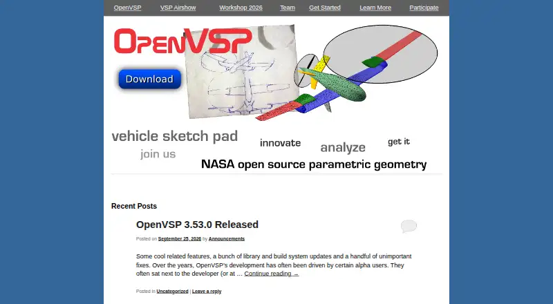 The OpenVSP homepage
