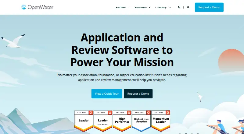 The OpenWater homepage