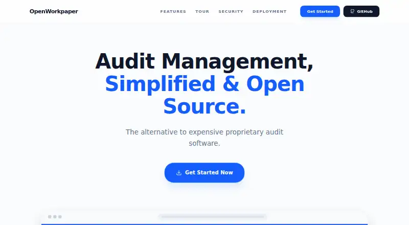 The OpenWorkpaper homepage