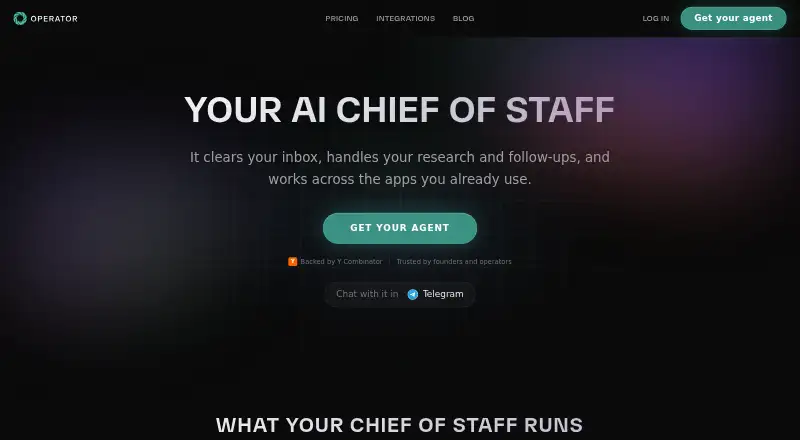 The Operator homepage