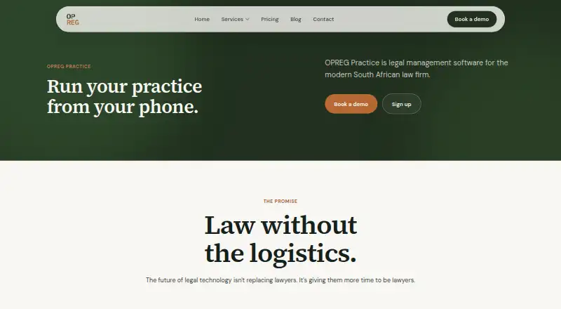 The OPREG Practice homepage