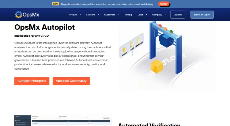 The OpsMx Autopilot homepage