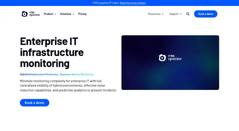 The Opsview Cloud homepage