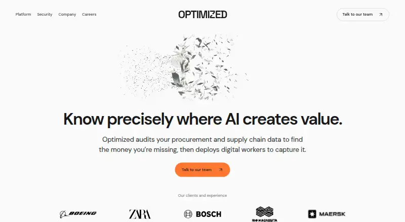 The Optimized homepage