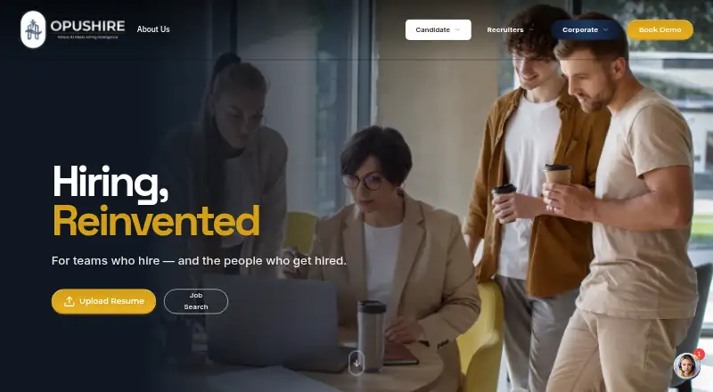 The OpusHire homepage