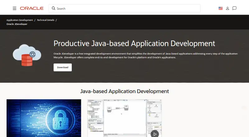 The Oracle JDeveloper homepage