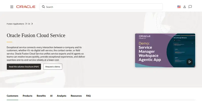 The Oracle Service homepage