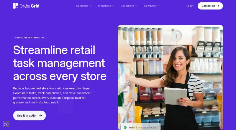 The OrderGrid Store Operations OS homepage