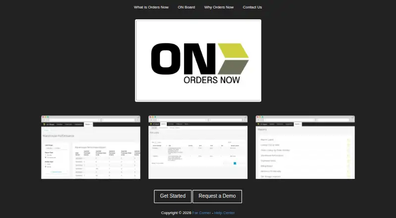 The Orders Now homepage
