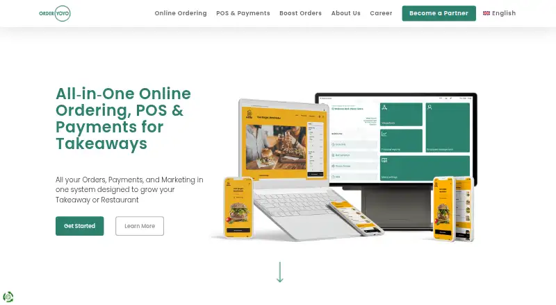 The OrderYOYO homepage