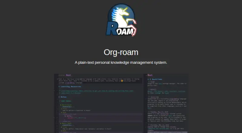 The Org-roam homepage