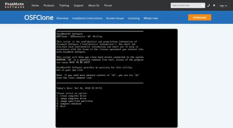 The OSFClone homepage
