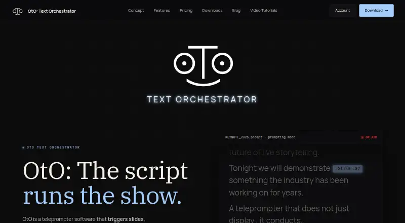The OtO homepage