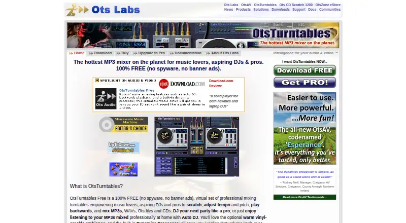 The OtsTurntables homepage